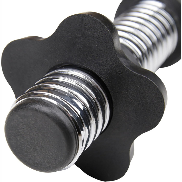 Bara cromata greutati, scurta, cu filet, lungime 35 cm, diametru 30 mm, negru/argintiu ScSports