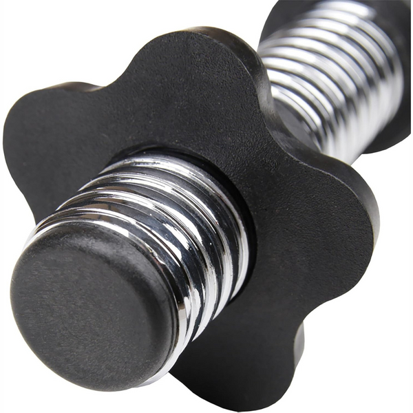 Bara cromata greutati, scurta, cu filet, lungime 35 cm, diametru 30 mm, negru/argintiu ScSports