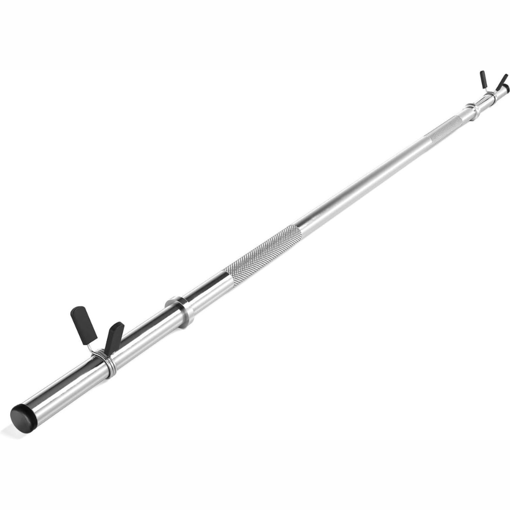 Bara de haltere de 140 cm, 30 mm, otel, crom, blocare cu arc ScSports
