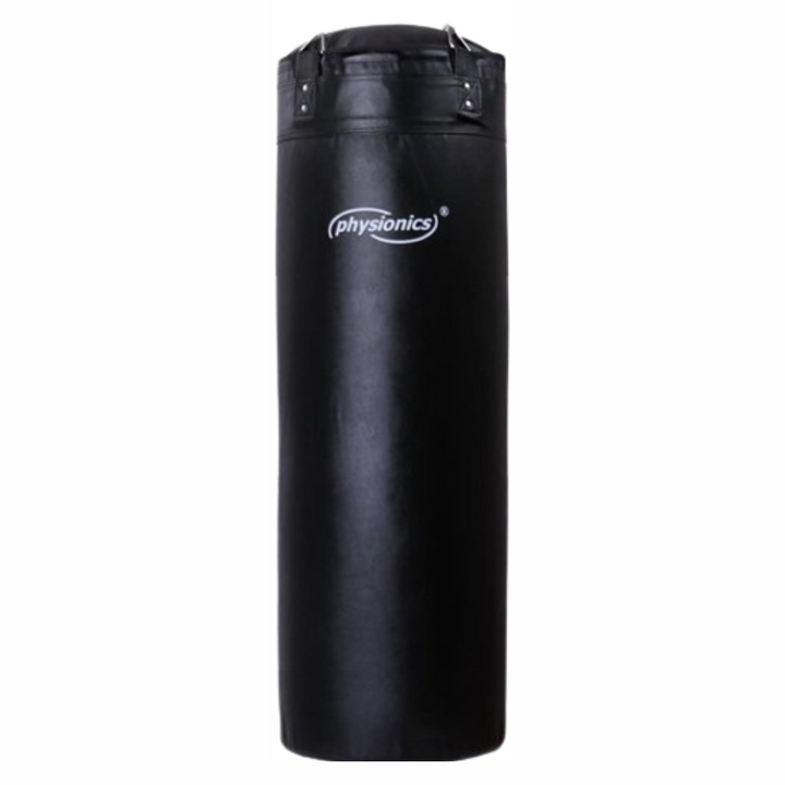 Sac de box pentru adulti, negru, 120 cm, lant de otel cu patru puncte PHYSIONICS