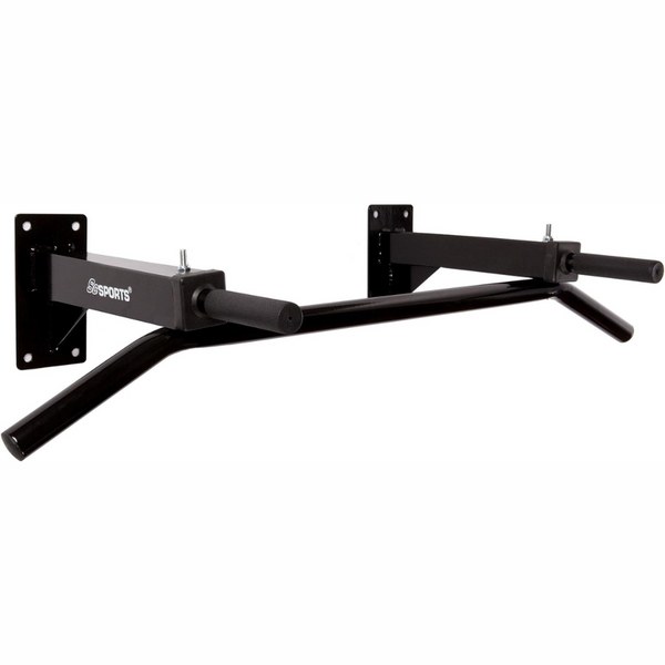 Bara de tractiune, montata pe perete, din otel, pana la 150 kg, cu manere de cauciuc, negru ScSports