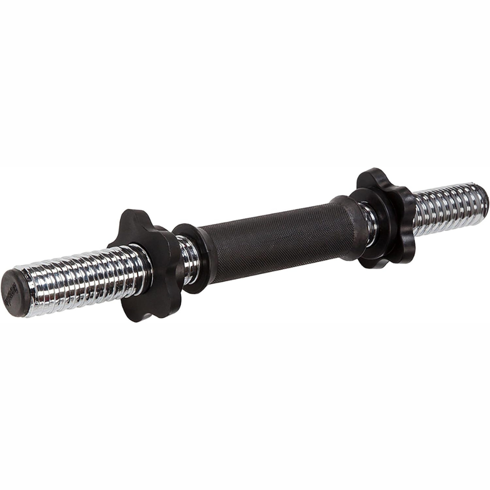 Bara cromata greutati, scurta, cu filet, lungime 35 cm, diametru 30 mm, negru/argintiu ScSports