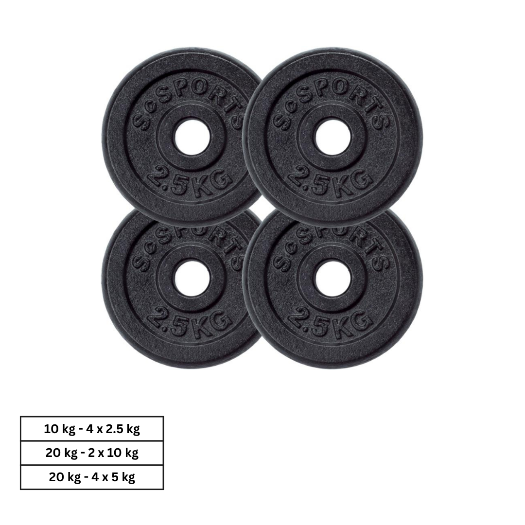 Set discuri, fier, 30/31 mm ScSPORTS 2,5 - 20 KG