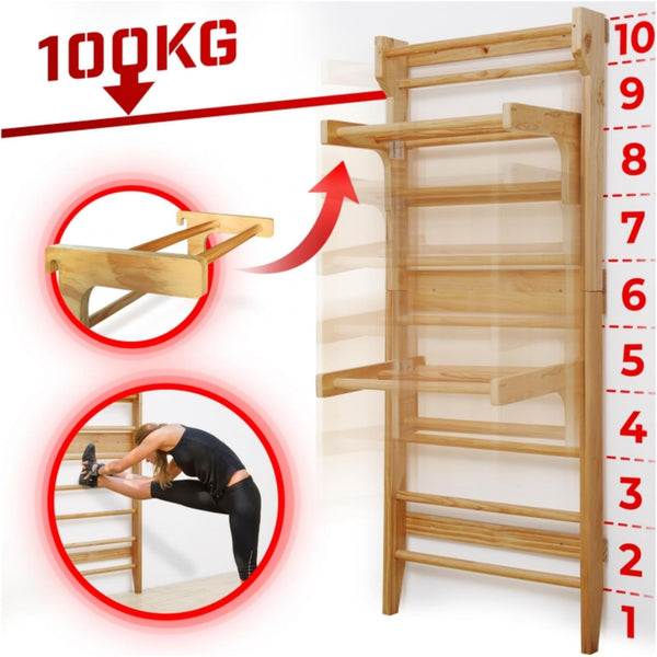 Bară de tracțiune detașabilă Physionics pentru spalier - Gorilla Sports Ro