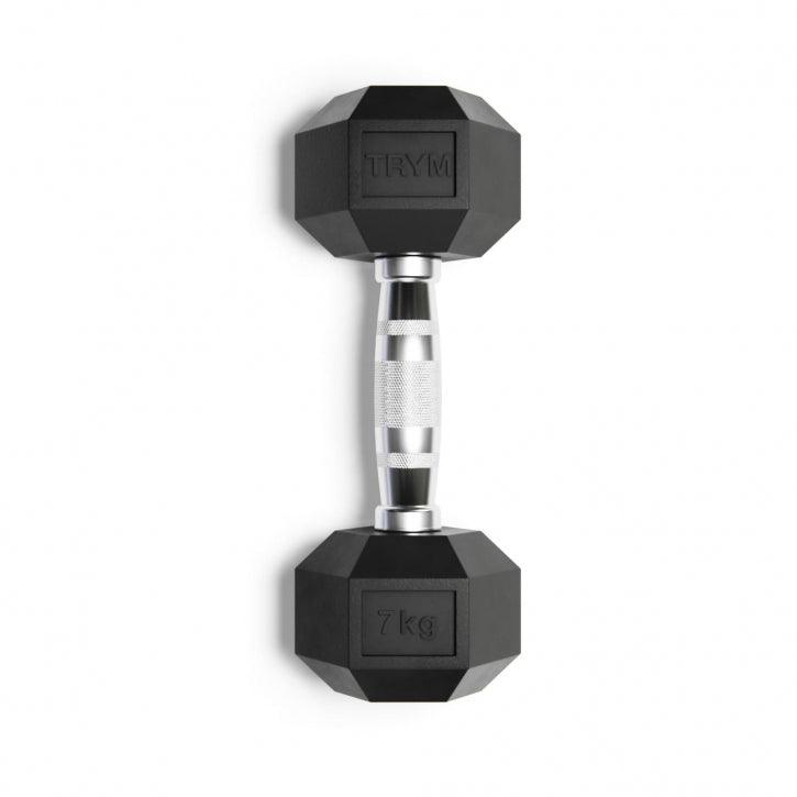 Gantere hexagonale din cauciuc, 9-35 kg