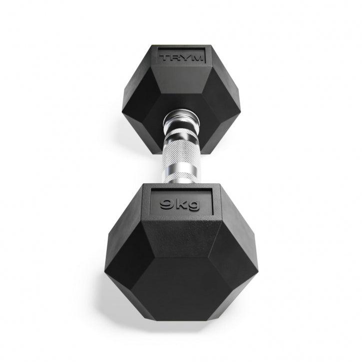 Gantere hexagonale din cauciuc, 9-35 kg