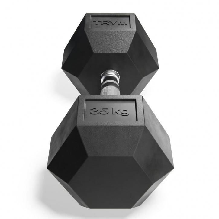 Gantere hexagonale din cauciuc, 9-35 kg