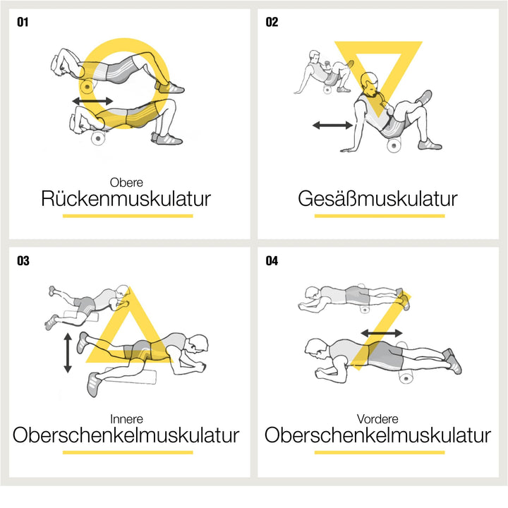 Rola de masaj din spuma negru/alb 33 cm - Gorilla Sports Ro