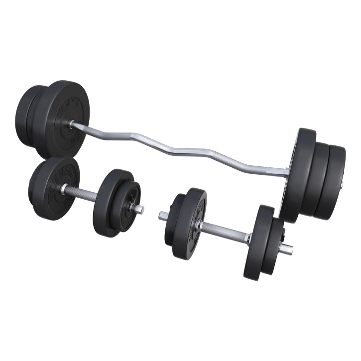 Set bara SZ si gantere cu greutati, 70 kg cu cleme