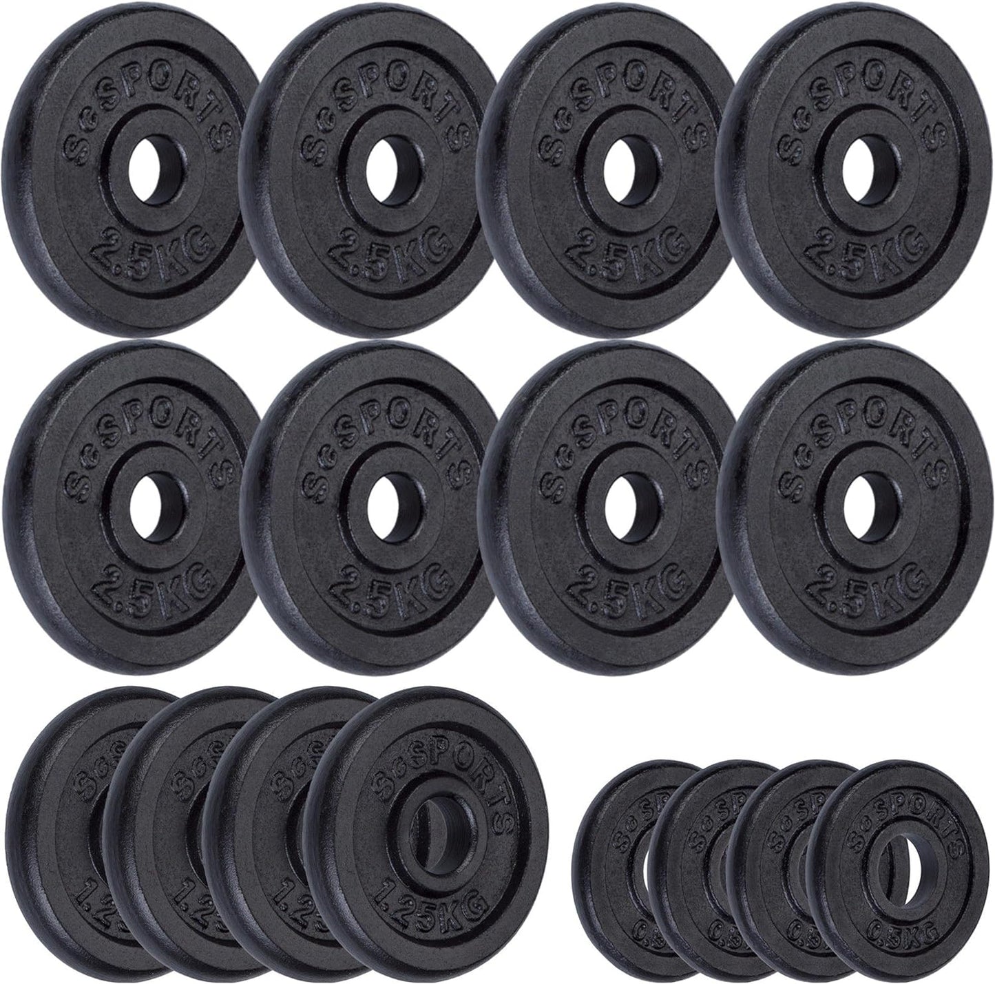 Set de discuri de greutate, 27 - 60 KG, 30/31 mm, fonta ScSports