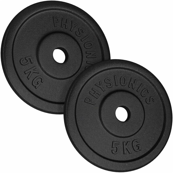 Set discuri fonta, negru, 30mm, 2 x 5kg