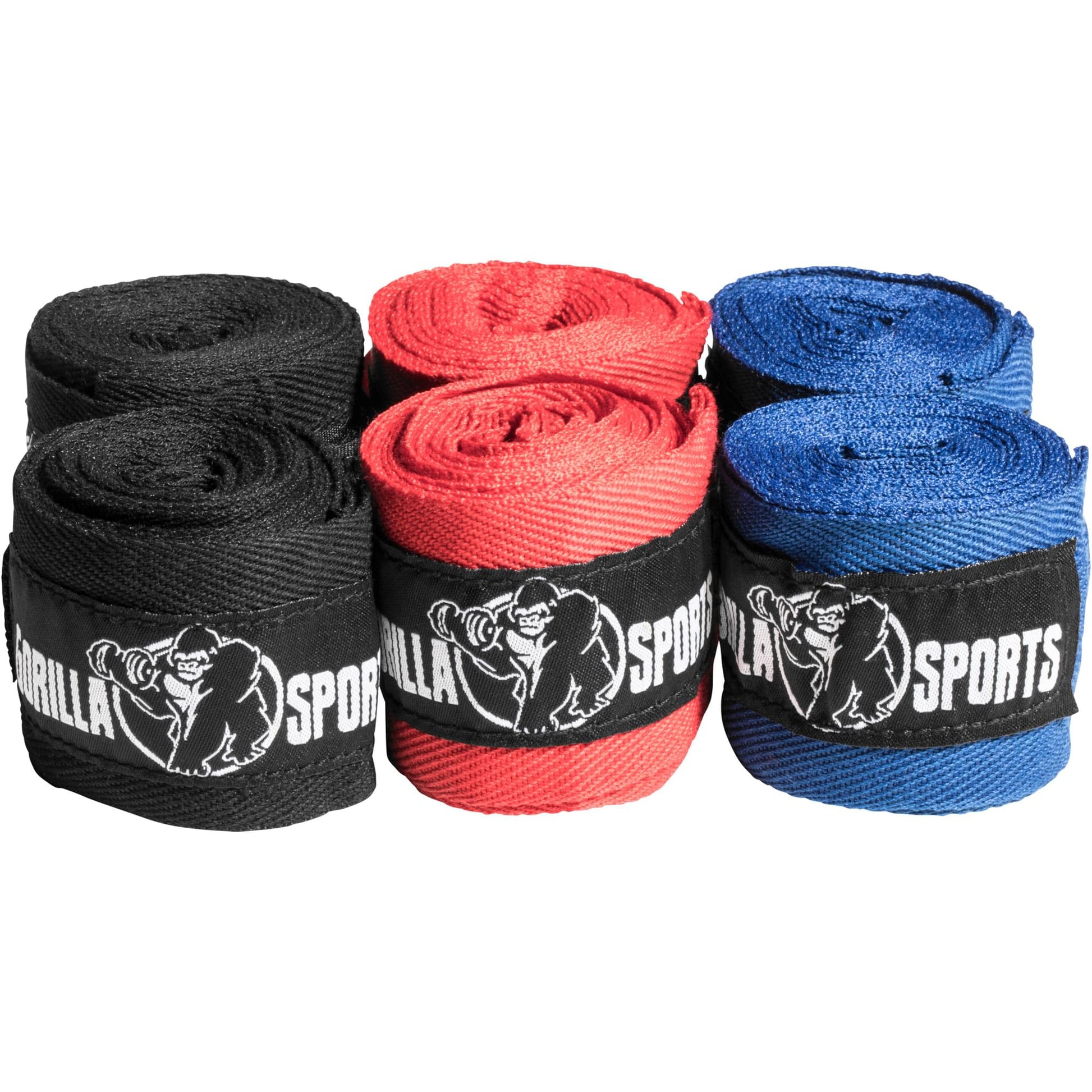 Bandaje de box 255 cm negru, albastru, roșu - Gorilla Sports Ro