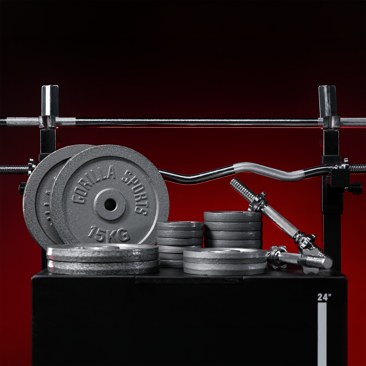 Set de haltere din fontă 100 kg cu închizători