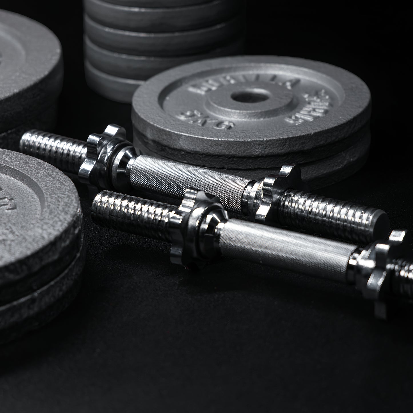 Set de haltere din fontă 100 kg cu închizători