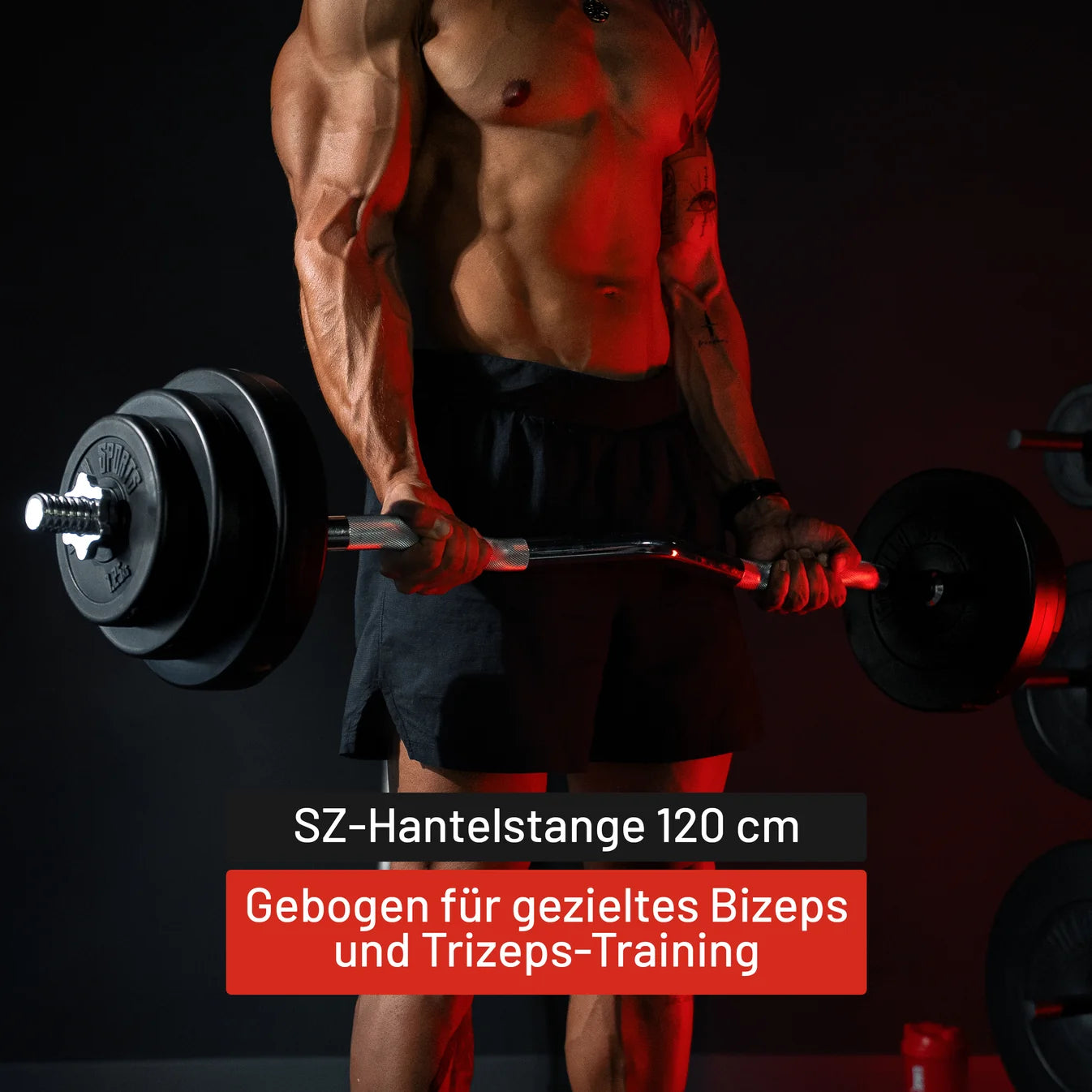 Bară SZ pentru biceps 48 inchi cu piulite, neagra – US EDITION