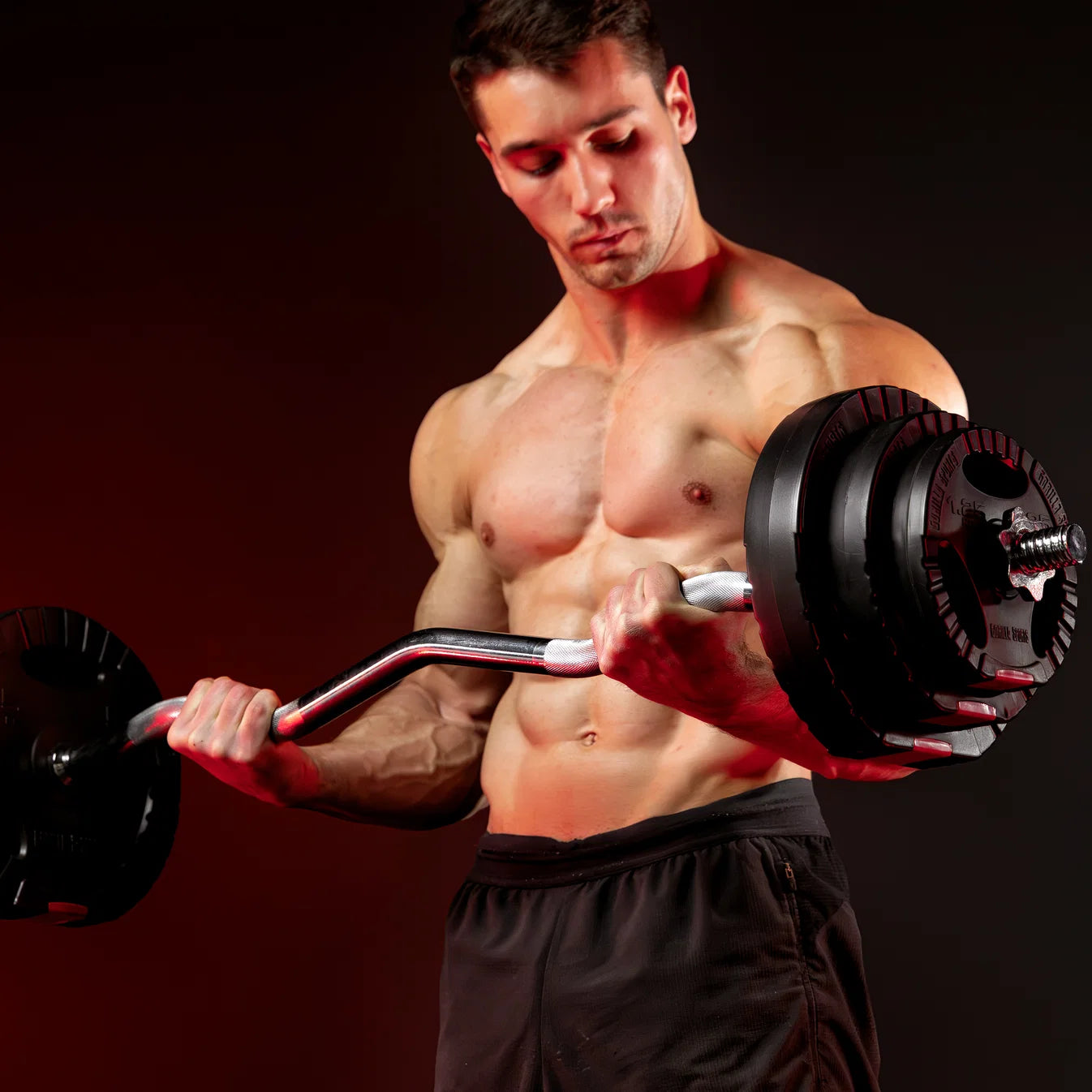 Bară SZ pentru biceps 48 inchi cu piulite, neagra – US EDITION
