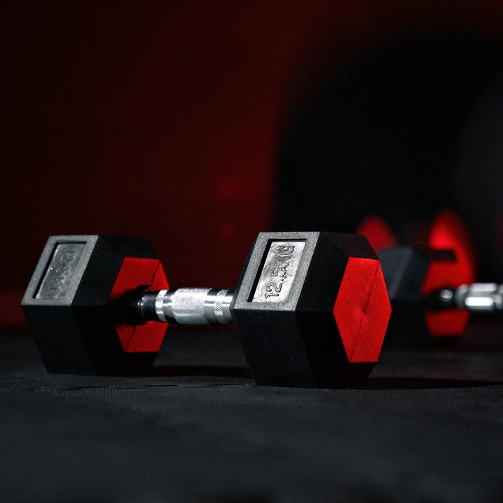 Halter hexagonal cu cauciuc 2 - 50 kg