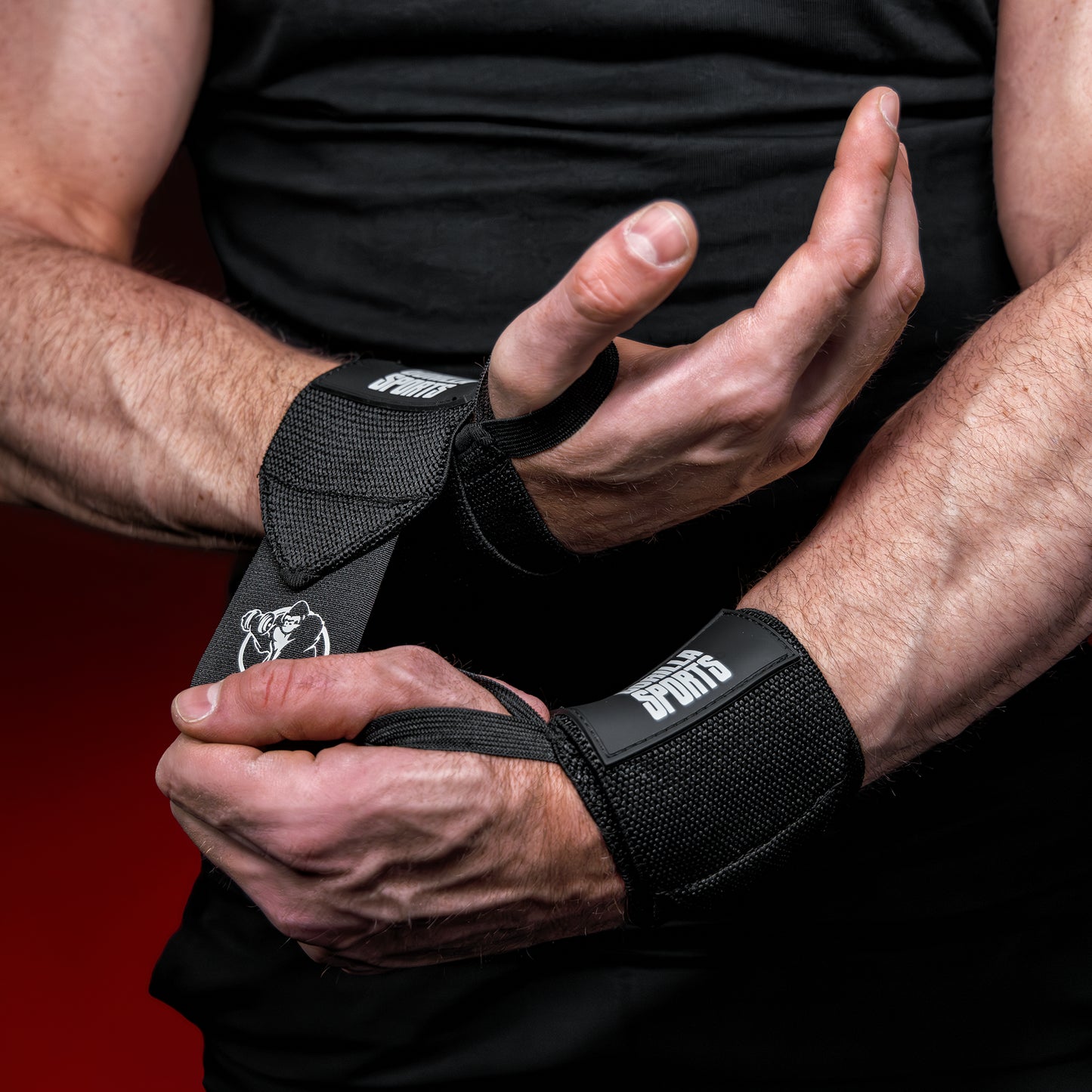 Bandaje pentru incheietura mainii, negru, Gorilla Sports