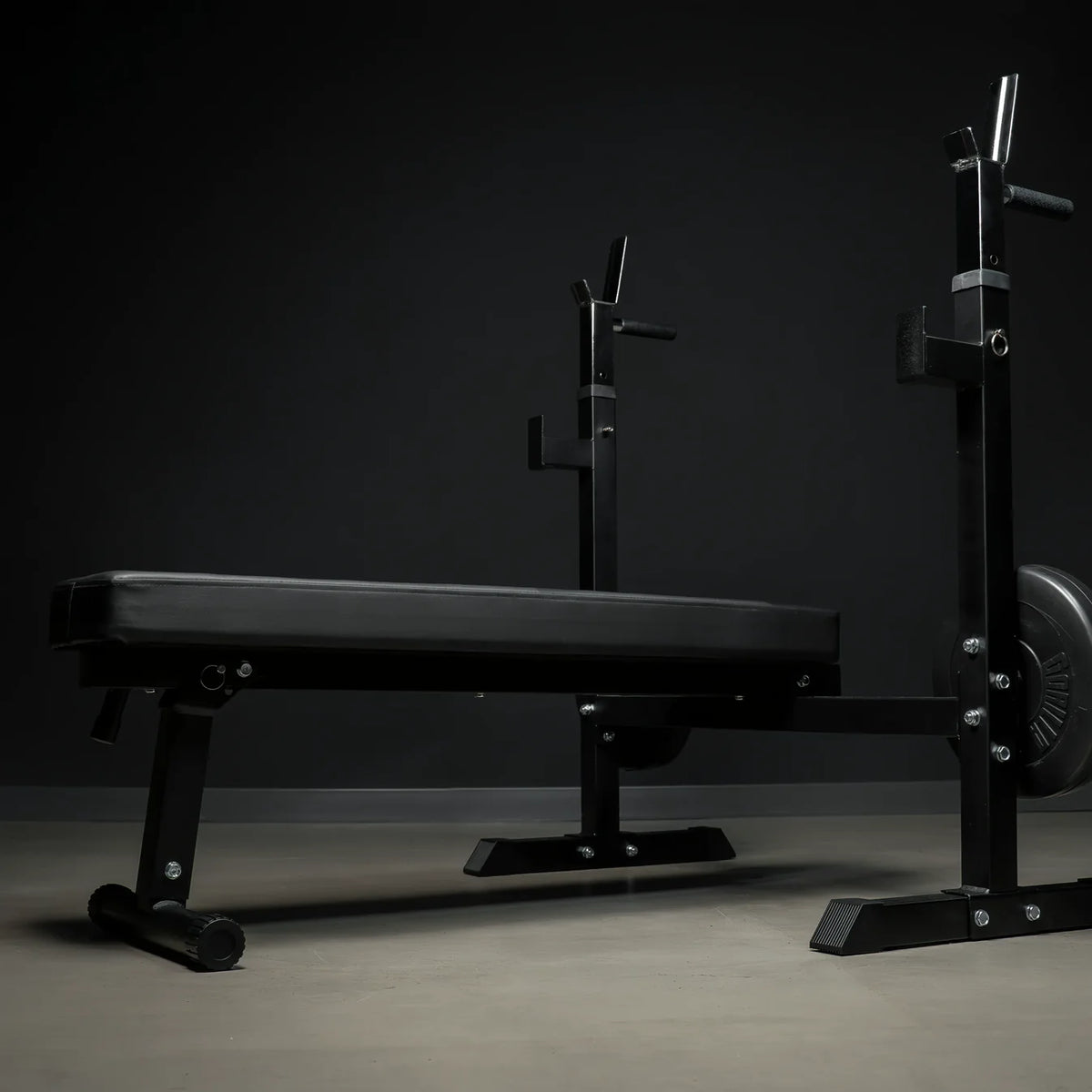 Banca de exercitii cu suport, lata, inclusiv set de gantere 40/70/100 kg