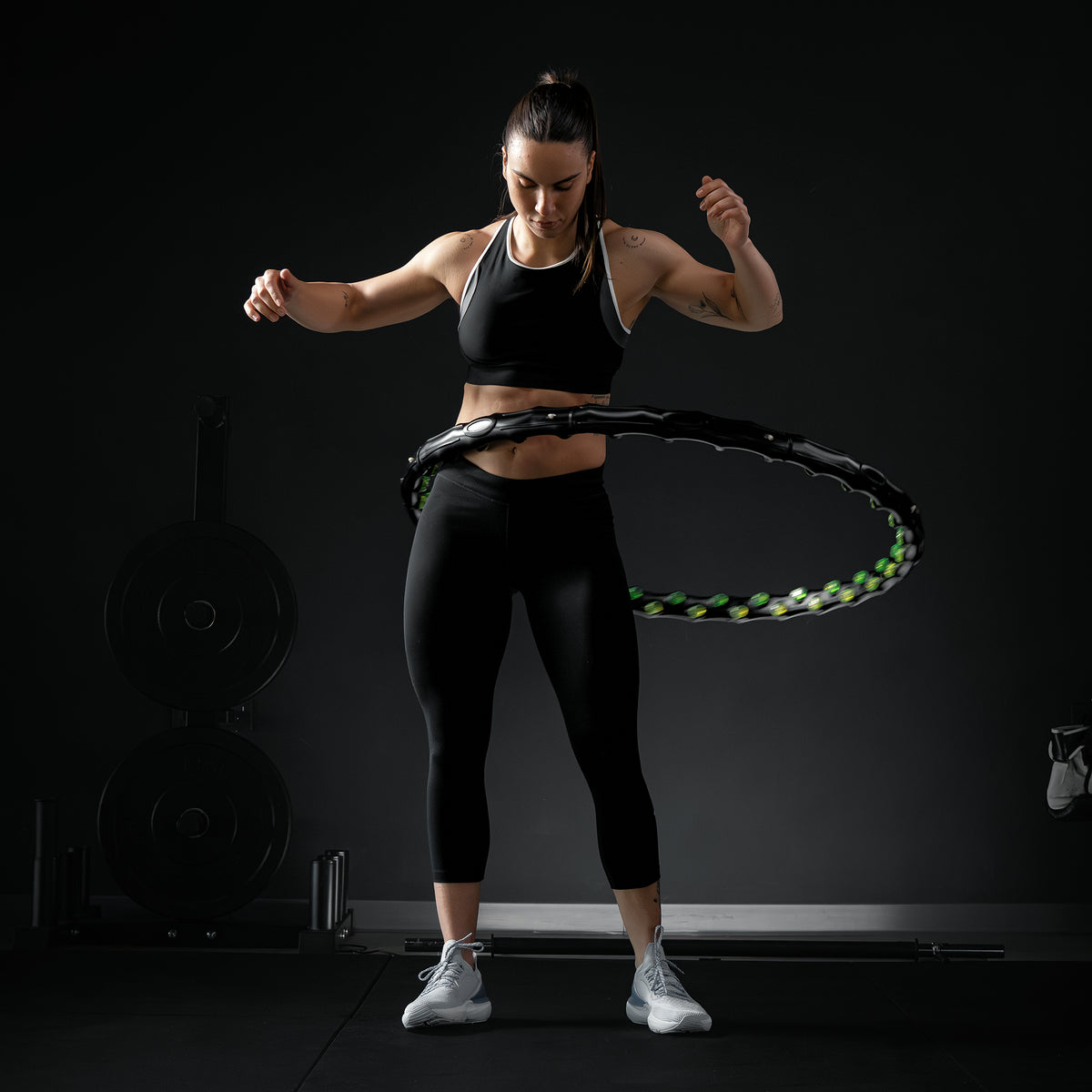 Cerc de hip hoop, proeminențe de masaj și magneți, Ø 96 - 110 cm