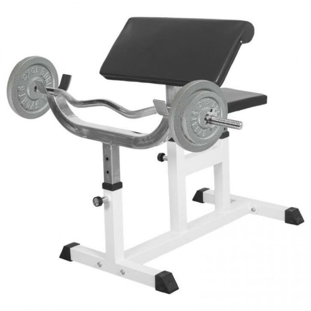 Banca biceps + set de greutati 30kg, 2 x10 kg, 2x 5 kg - Gorilla Sports Ro