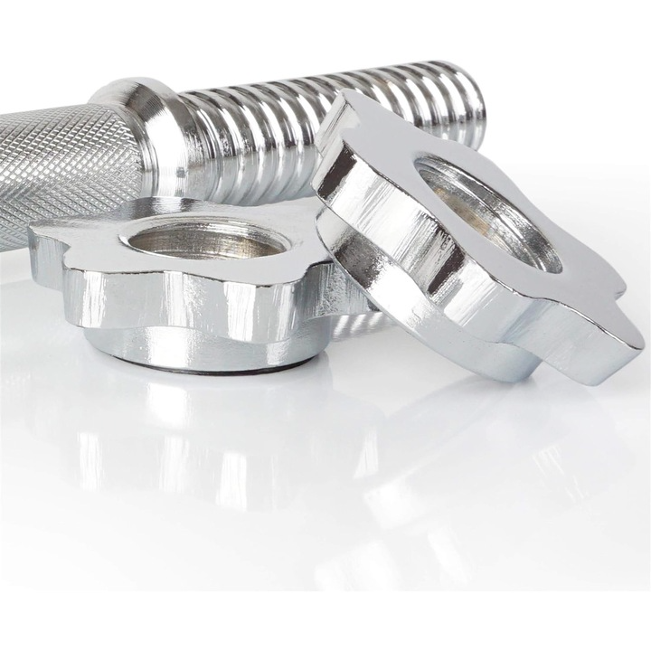 Set de 2 bare de haltere, din otel, cu stele de blocare, 30/31 mm ScSports