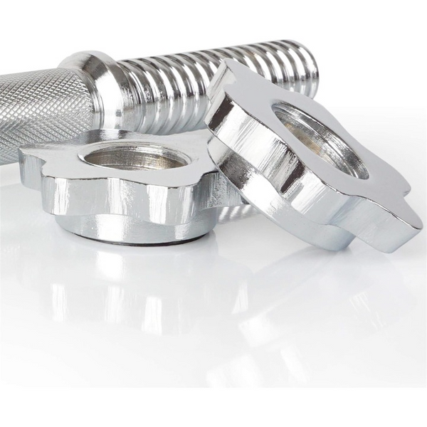 Set de 2 bare de haltere, din otel, cu stele de blocare, 30/31 mm ScSports