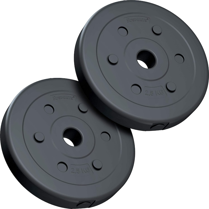 Set de placi de greutati, 2,5 - 5 KG, 30/31mm, umplute cu ciment, 2-4 plăci ScSports