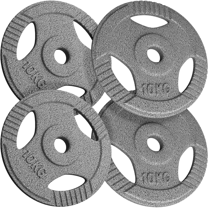 Set discuri fonta cu maner, 5 - 120 KG, 30mm PHYSIONICS
