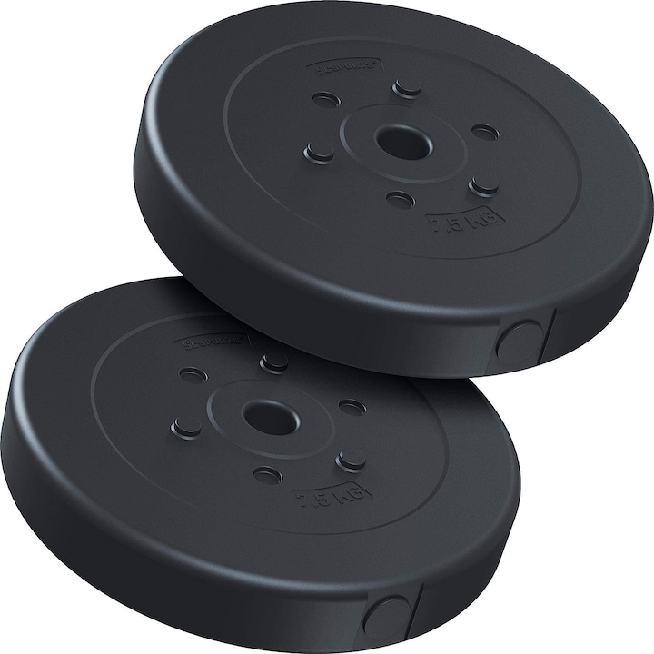 Set placi de haltere, 10 - 30 KG, 30/31mm, umplute cu ciment, negru ScSports