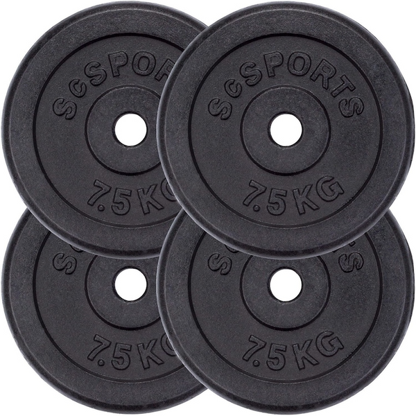 Set discuri fonta, negru, 30mm, 10 - 120 KG PHYSIONICS