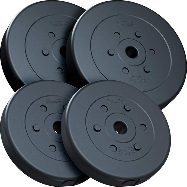 Set de discuri de greutate, 30 kg, 30/31mm, ciment, plastic ScSports