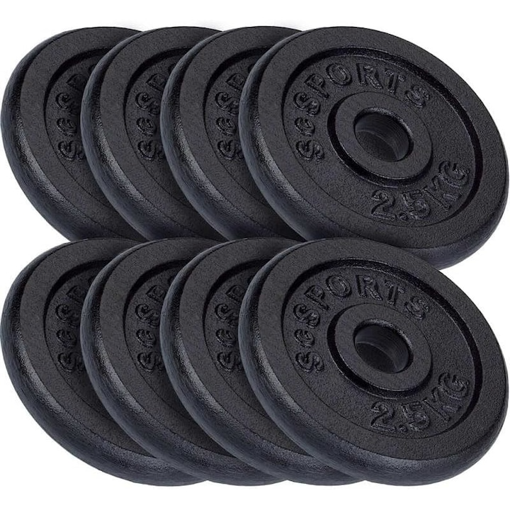Set de haltere 17.5 - 100 KG, bara de haltere 30 mm, 120/160 cm, discuri, fonta, cleme de fixare ScSports