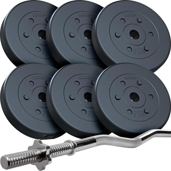 Set haltera, bara curl si discuri, 30 kg ScSports