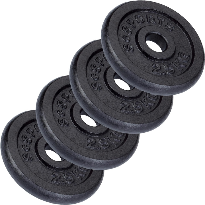 Set de gantere 20 kg, otel, 30/31 mm, discuri din fonta ScSports