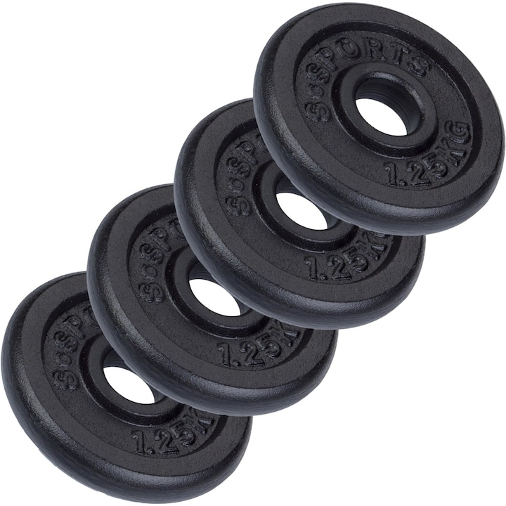 Set de gantere 20 kg, otel, 30/31 mm, discuri din fonta ScSports