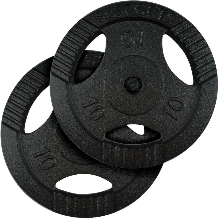 Set de placi de greutate, 5-30 Kg, 30/31mm, fonta, cu grip, negru ScSports