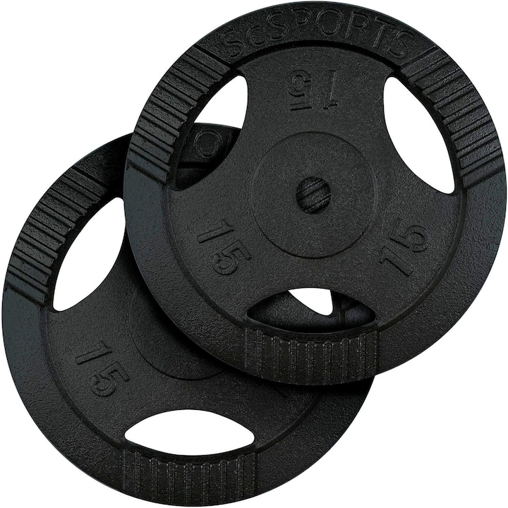 Set de placi de greutate, 5-30 Kg, 30/31mm, fonta, cu grip, negru ScSports