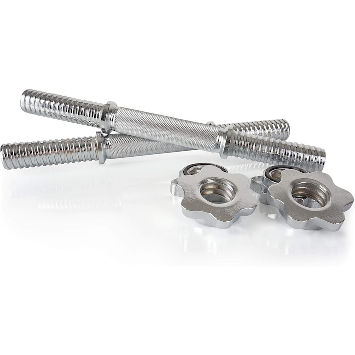 Set de 2 bare de haltere, din otel, cu stele de blocare, 30/31 mm ScSports