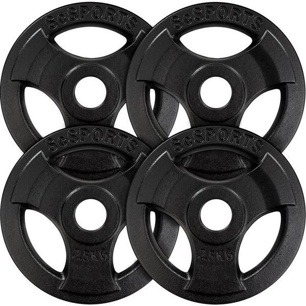 Set de discuri de greutate cu grip, 10 Kg, 30/31 mm, fonta, negru ScSports