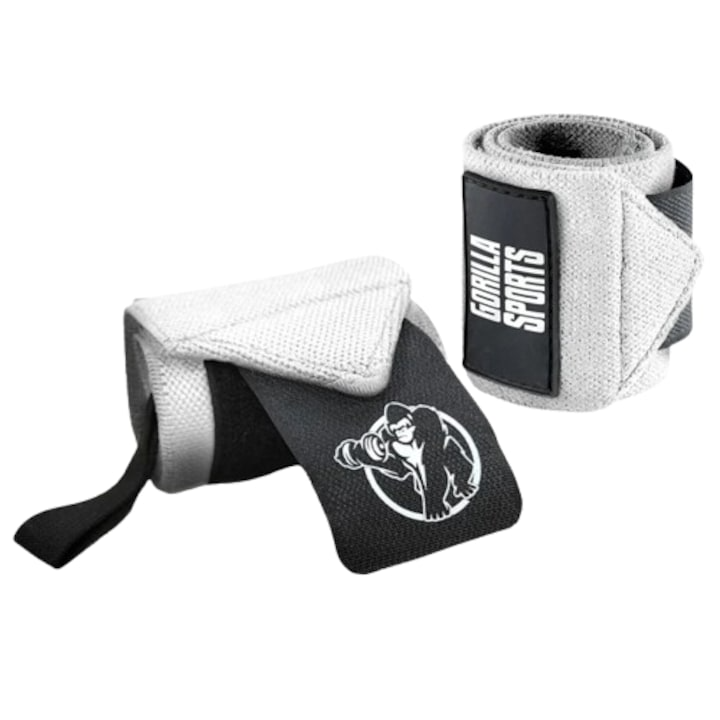 Bandaje pentru incheietura mainii, gri, Gorilla Sports