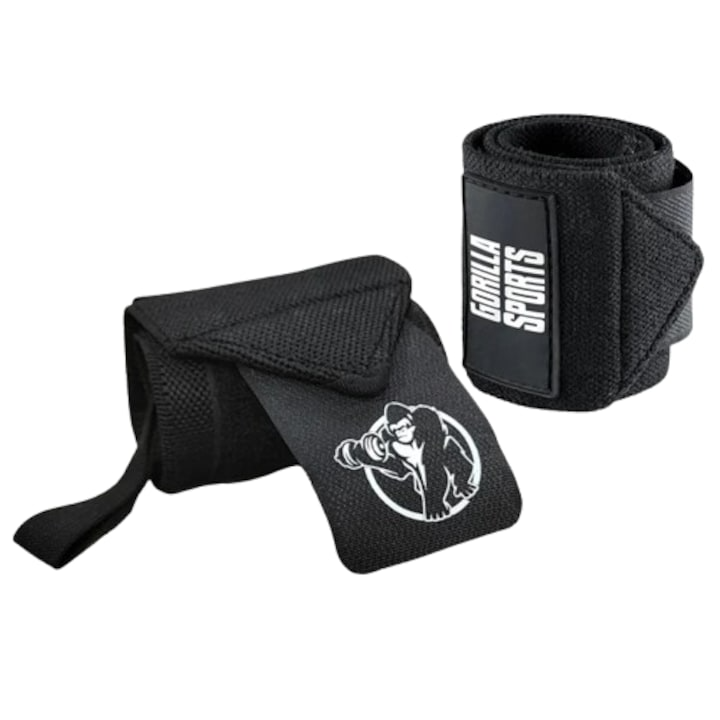 Bandaje pentru incheietura mainii, negru, Gorilla Sports