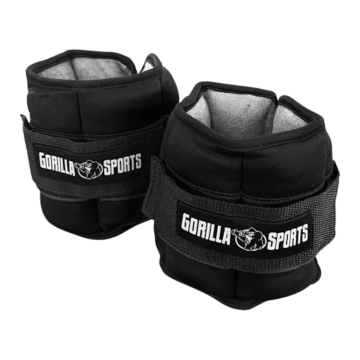 Greutati pentru incheietura mana/glezna reglabile 0, 45 - 2, 25 kg, negru, Gorilla Sports