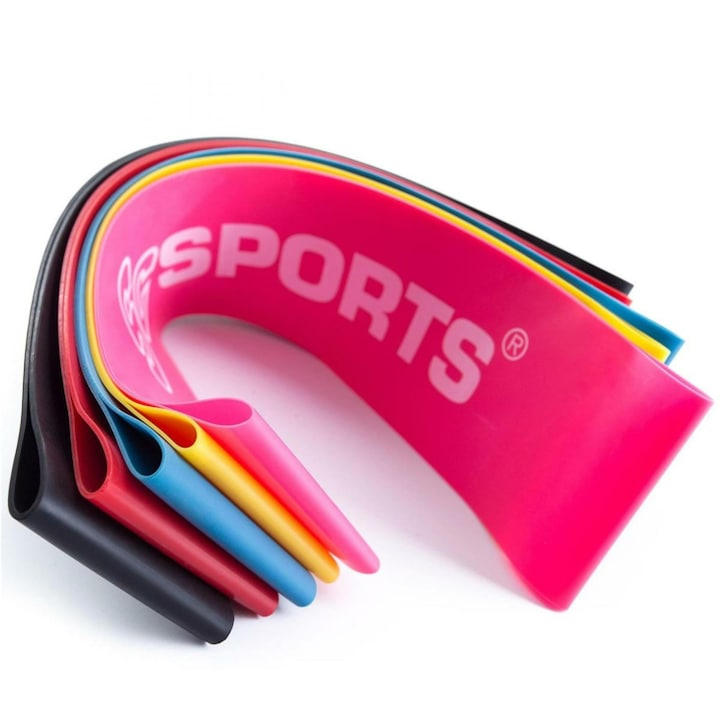Benzi de fitness 500 x 50 mm ca set complet în diferite culori și rezistențe ScSports