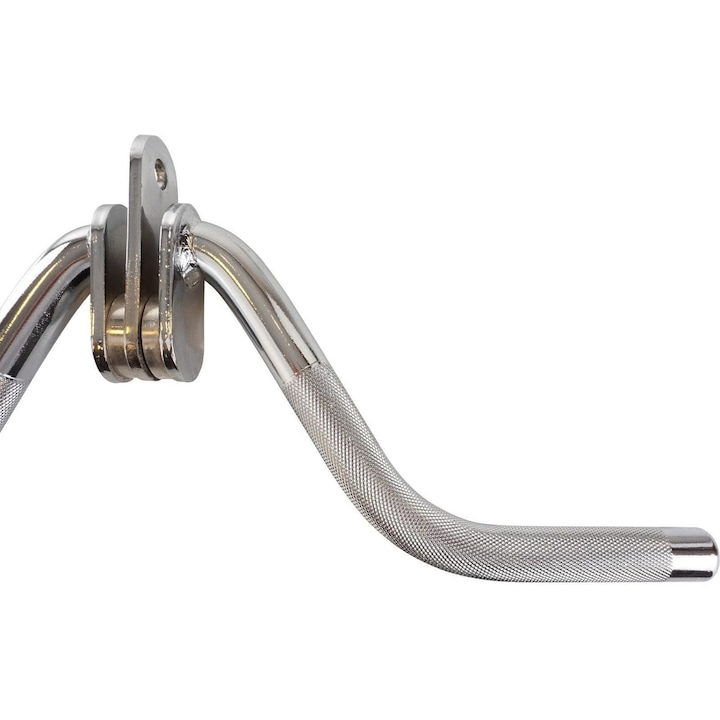 Maner triceps curl grip, rotativ, suprafata de prindere zimtata, otel, cromat ScSports