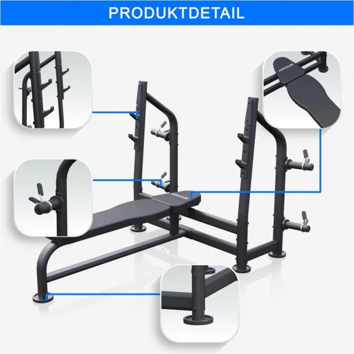 Bancă de haltere cu suport PRO inclus, set de haltere 60/90/130 kg