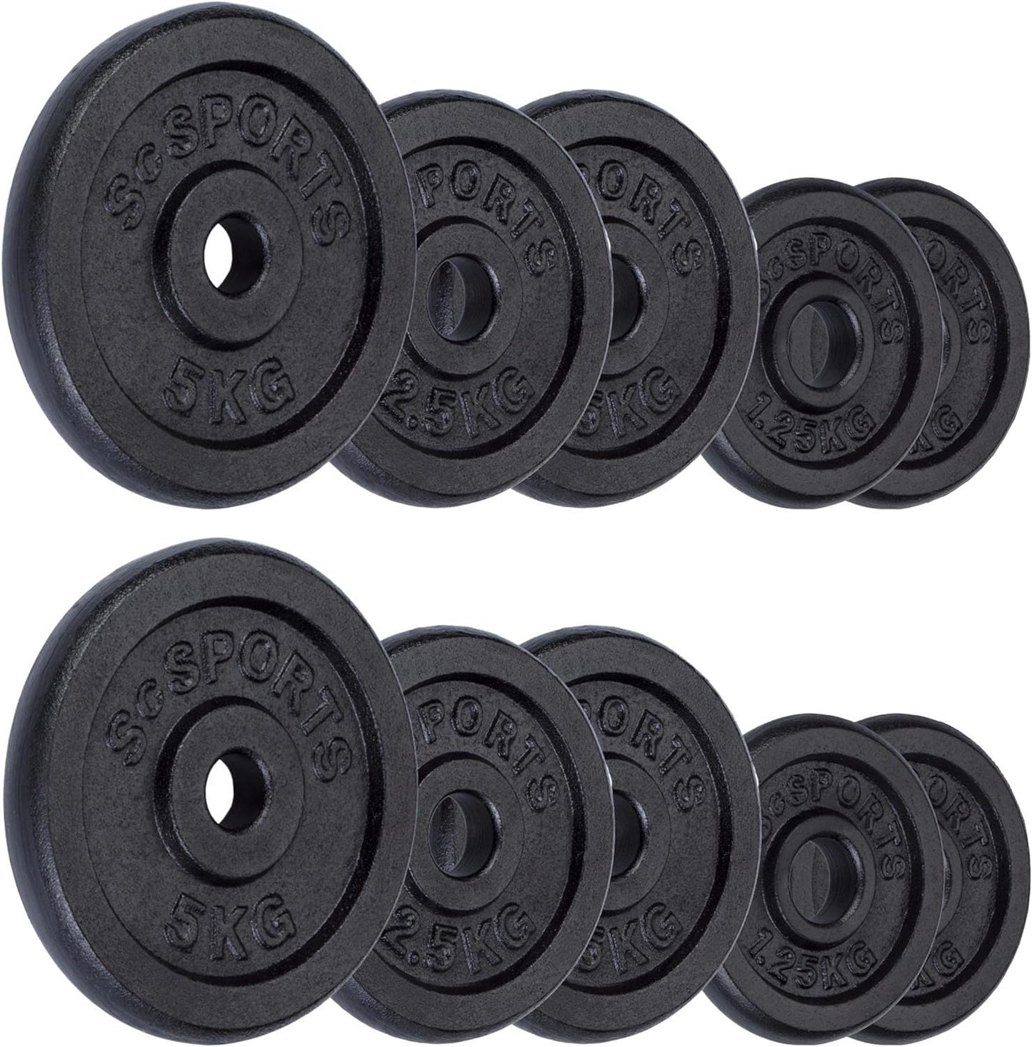 Set de discuri de greutate, 27 - 60 KG, 30/31 mm, fonta ScSports