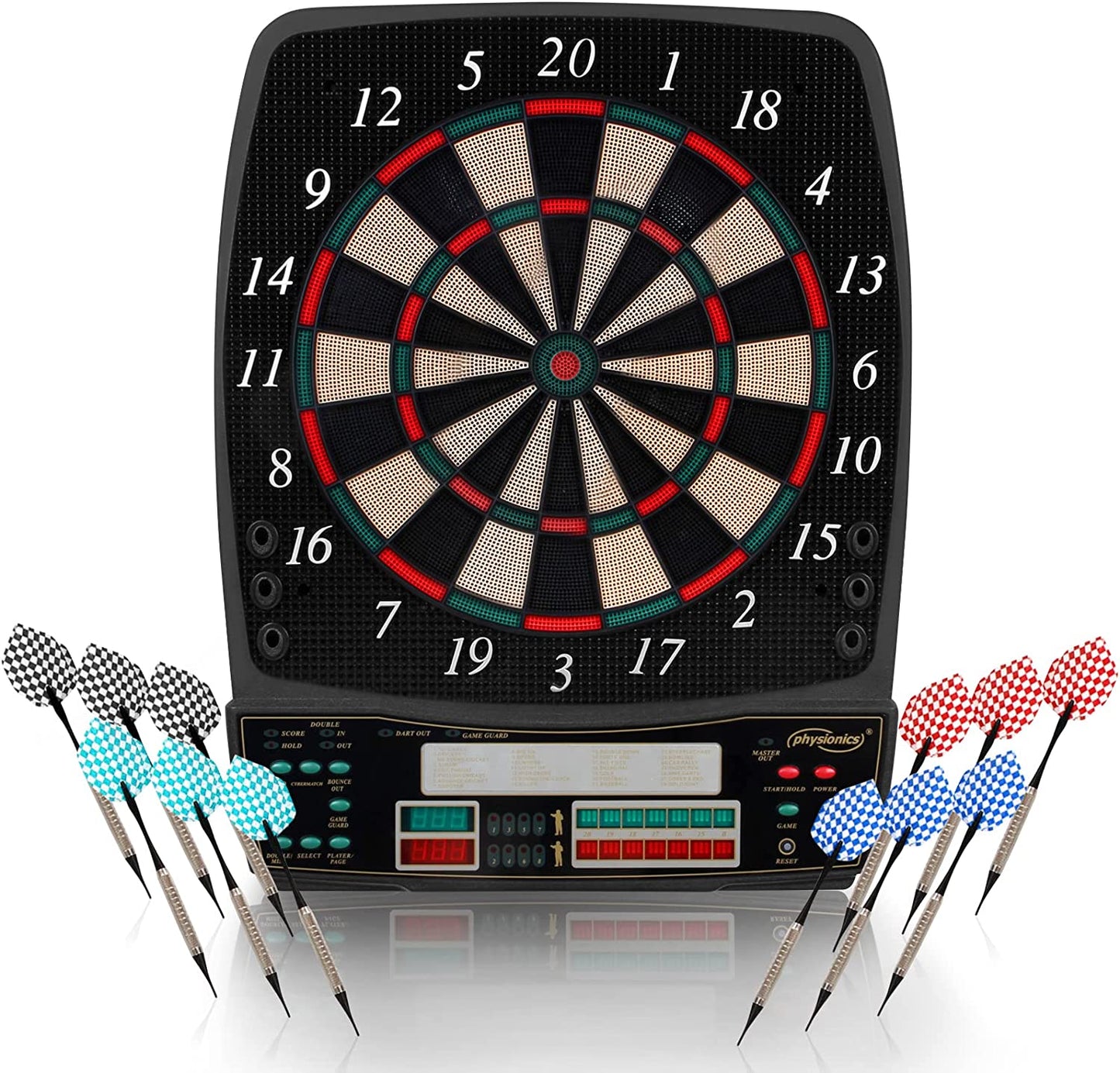 Set darts electronic LCD, pentru 1-16 jucatori, 12 sageti, 100 de varfuri de schimb