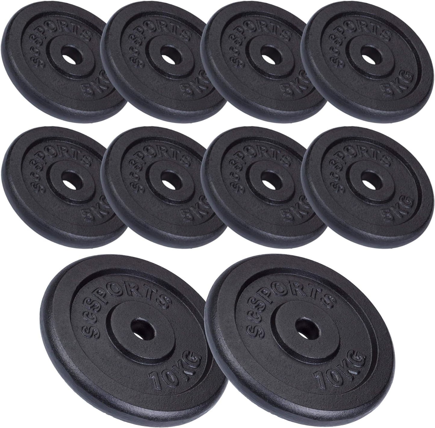 Set de placi de greutate, 30 - 40 KG, 30/31 mm, fonta, negru ScSports