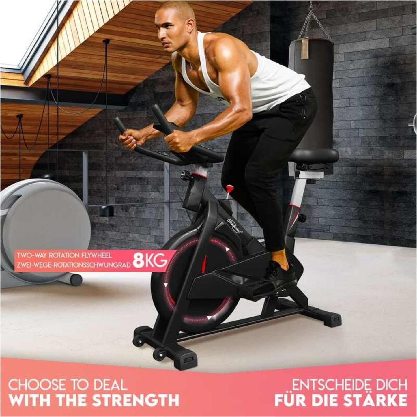 Bicicletă de exerciții Physionics cu afișaj LCD - Gorilla Sports Ro